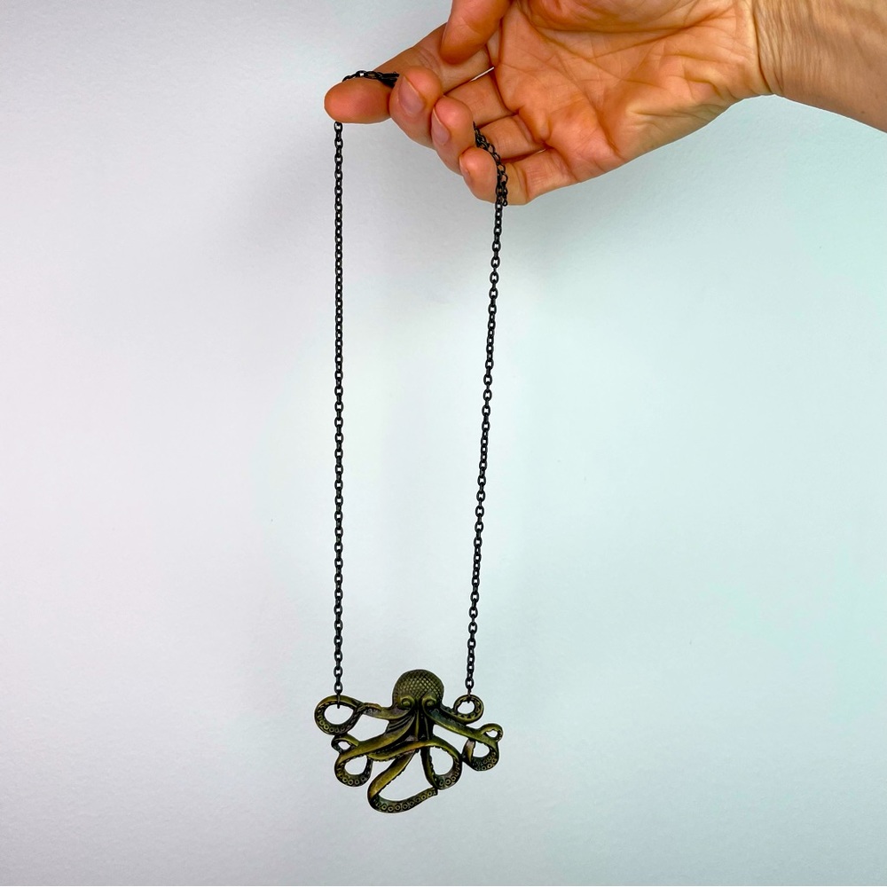 Brass Octopus Chain Necklace